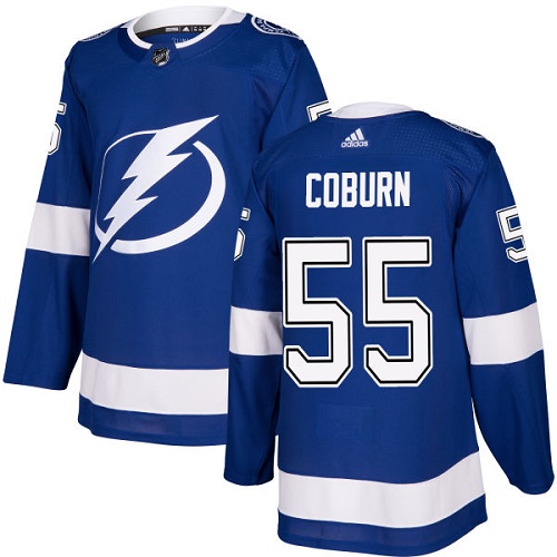 Adidas Lightning #55 Braydon Coburn Blue Home Authentic Stitched NHL Jersey - Click Image to Close